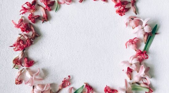 red and pink flower wreath